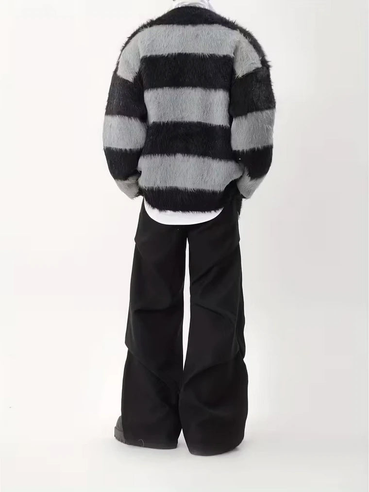 Herren Strickjacke Mit Streifen Und Knöpfen