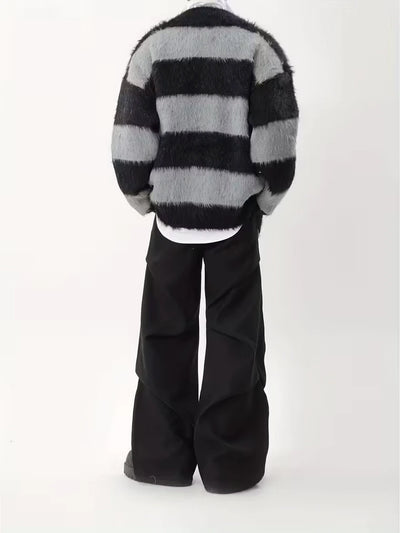 Herren Strickjacke Mit Streifen Und Knöpfen