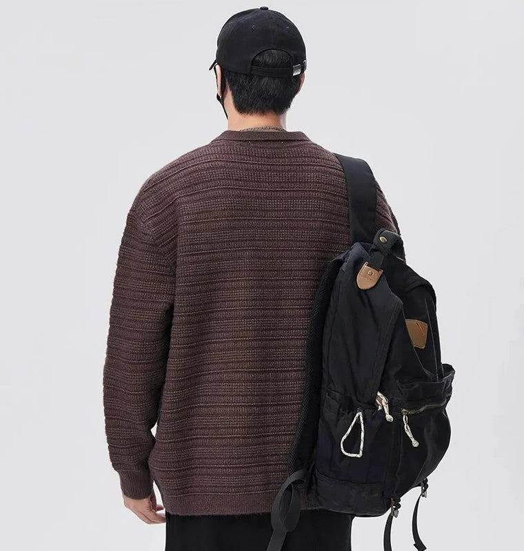 Herren Strickjacke mit Knöpfen Und Kragen