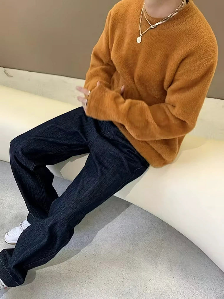 Herren Strickpullover mit Rundhalsausschnitt