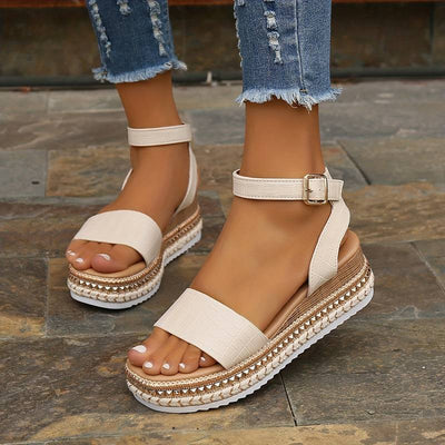 Plateausandalen mit Knöchelriemen für Damen
