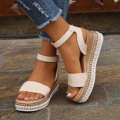 Plateausandalen mit Knöchelriemen für Damen