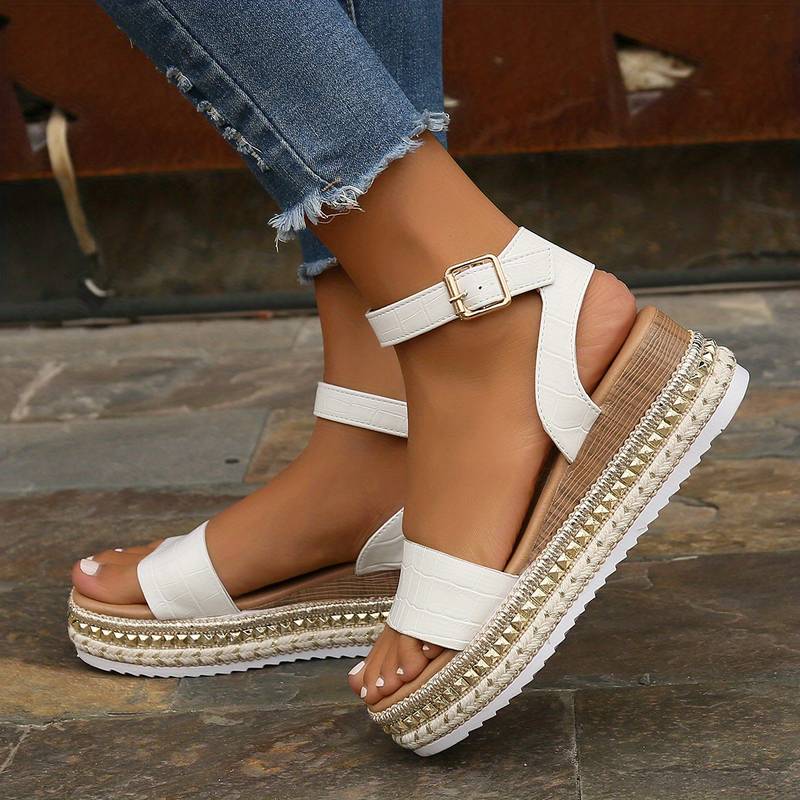 Plateausandalen mit Knöchelriemen für Damen