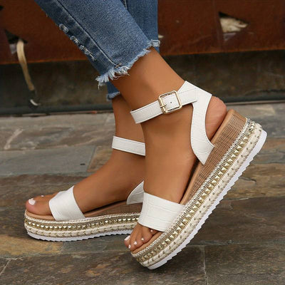 Plateausandalen mit Knöchelriemen für Damen