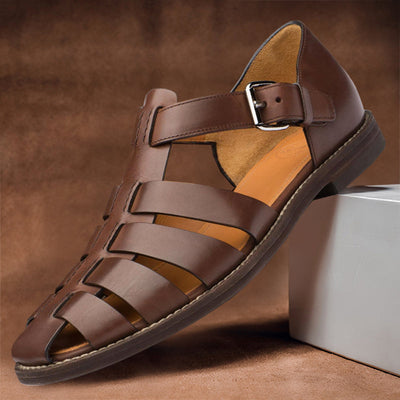 Ledersandalen mit Verstellbarer Schnalle für Herren