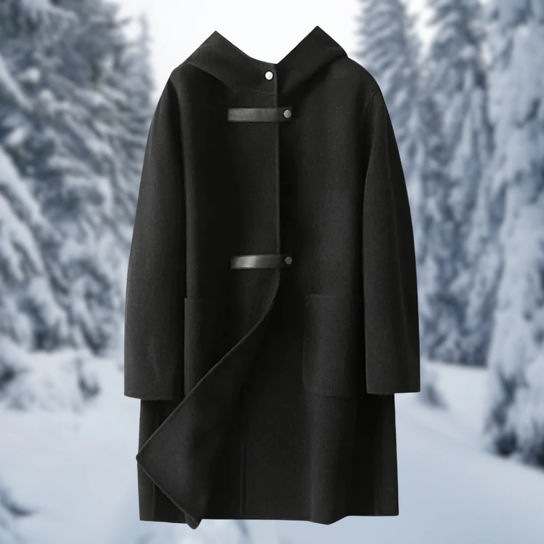 Damen Langer mantel mit Kapuze