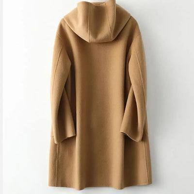 Damen Langer mantel mit Kapuze