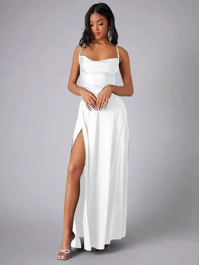 Damen ärmelloses Maxikleid mit Schlitz für den Sommer