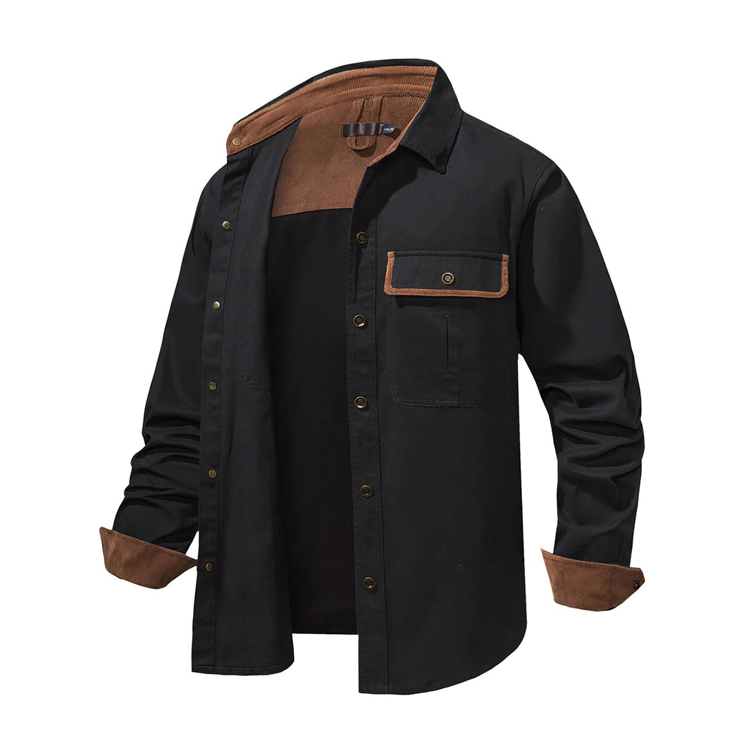 Langärmeliges Button-up-Hemd für Herren