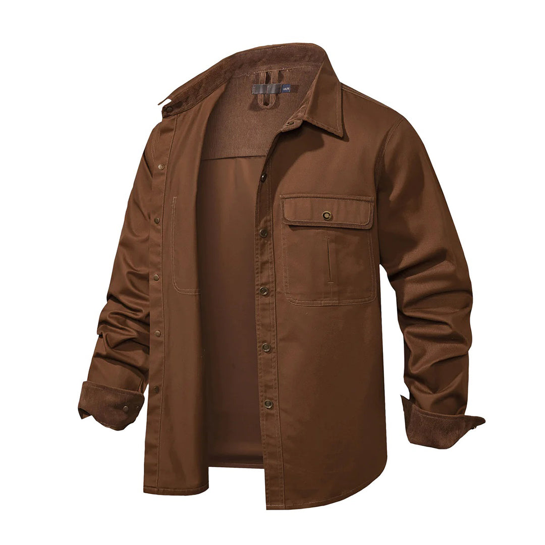 Langärmeliges Button-up-Hemd für Herren