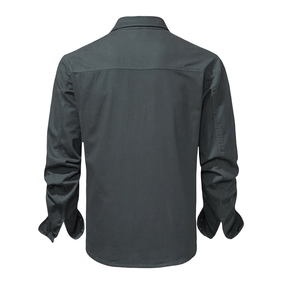 Langärmeliges Button-up-Hemd für Herren