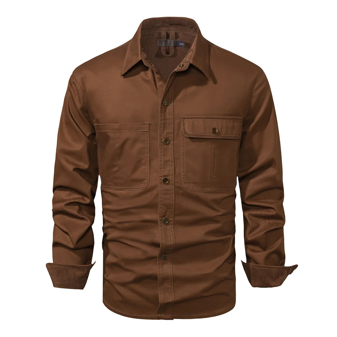 Langärmeliges Button-up-Hemd für Herren