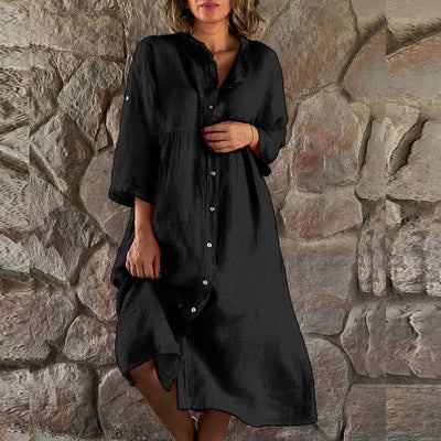 Leinenkleid mit Knöpfen für Damen