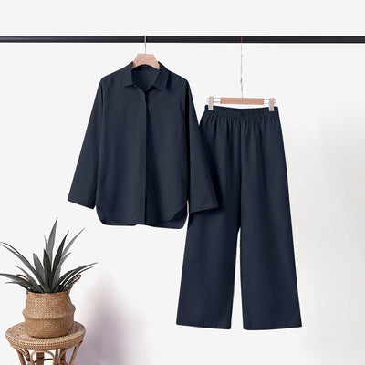 Langärmeliges Hemd und Hose für Damen
