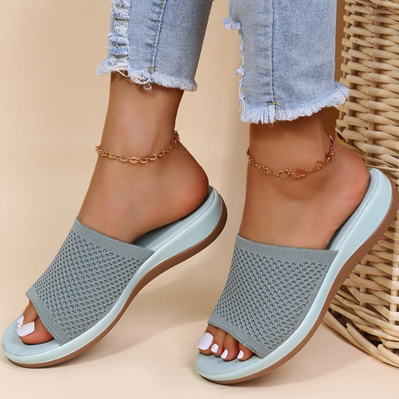 Damen Open-Toe Sandalen mit Slip-On Design