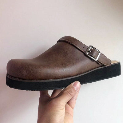 Unisex Sommer-Clogs mit Schnallenriemen und veganem Leder