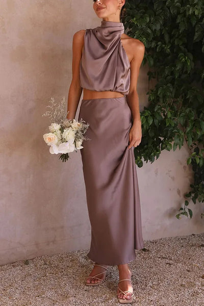 Damen Sommer Set mit ärmellosem Top und Maxirock