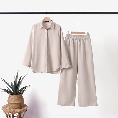 Langärmeliges Hemd und Hose für Damen