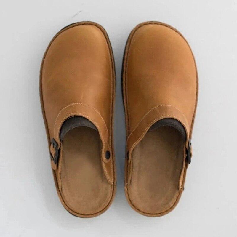 Unisex Sommer-Clogs mit Schnallenriemen und veganem Leder