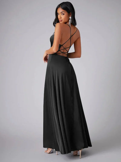 Damen ärmelloses Maxikleid mit Schlitz für den Sommer