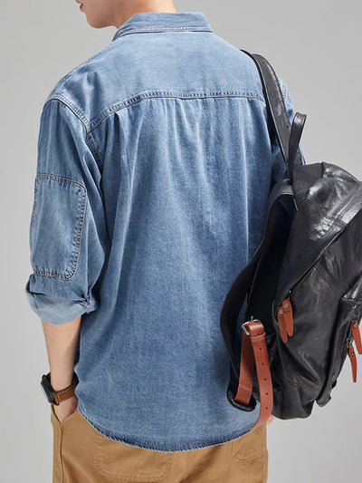 Denimjacke mit Knöpfen für Herren