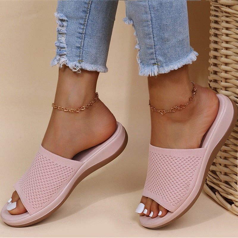 Damen Open-Toe Sandalen mit Slip-On Design