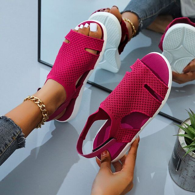 Damen Sommer Sandalen mit Fersenriemen und offenem Zehenbereich