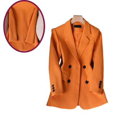 Damen Blazer mit Doppelreiher und langen Ärmeln