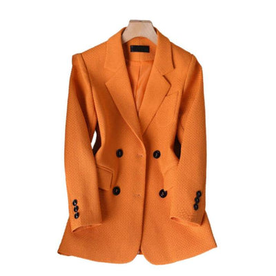 Damen Blazer mit Doppelreiher und langen Ärmeln