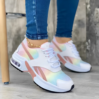 Damen Sneaker mit klobiger weißer Sohle und Schnürung