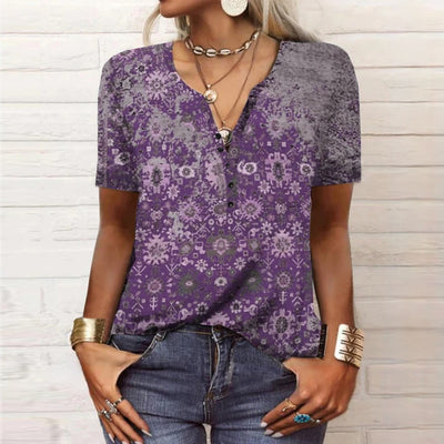 Damen T Shirt für den Sommer mit kurzen Ärmeln und Grafikdruck