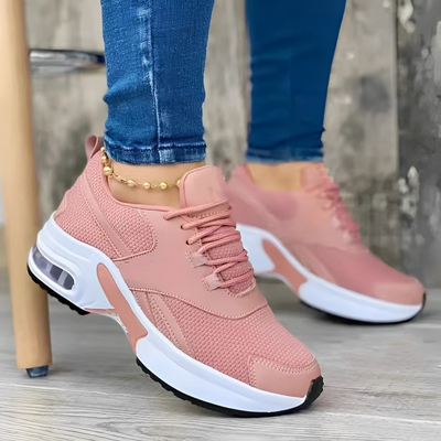 Damen Sneaker mit klobiger weißer Sohle und Schnürung