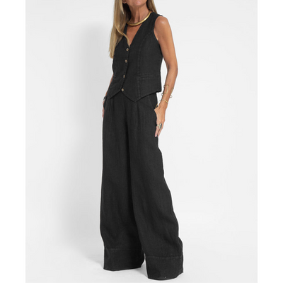 Ärmelloses Oberteil und Hosen Set für Damen
