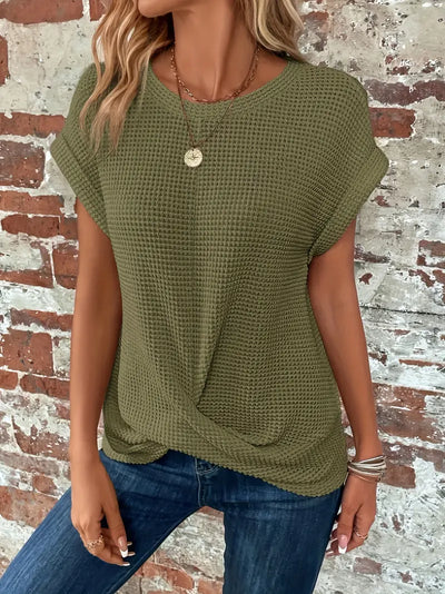 Damen T-Shirt mit Rundhalsausschnitt und kurzen Ärmeln