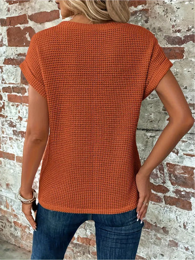 Damen T-Shirt mit Rundhalsausschnitt und kurzen Ärmeln