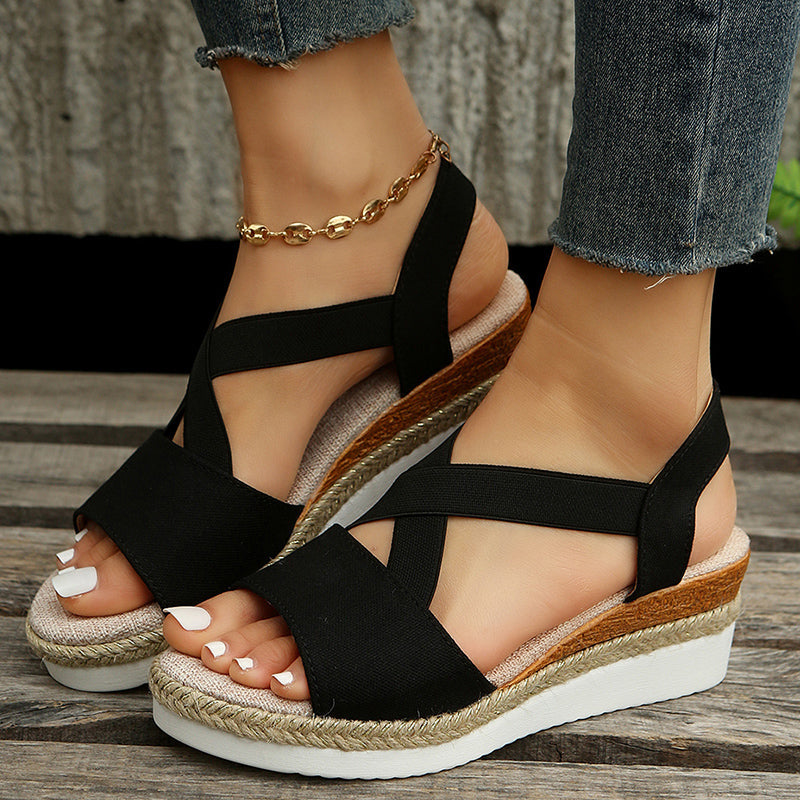 Keilsandalen mit Kreuzriemen für Damen