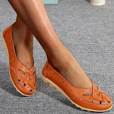 Damen Slip-On Sommerschuhe aus veganem Leder