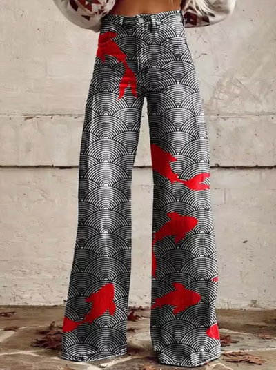 Damen High-Waisted Denim Jeans mit Grafikdrucken