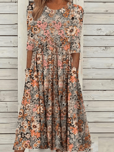 Geblümtes Midikleid für Frauen