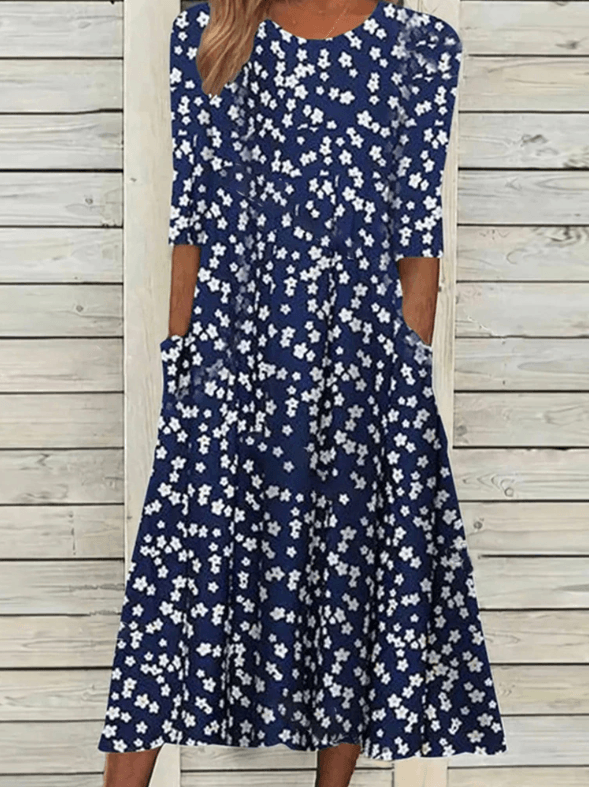 Geblümtes Midikleid für Frauen
