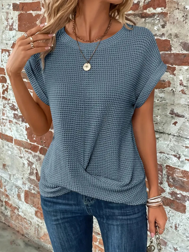 Damen T-Shirt mit Rundhalsausschnitt und kurzen Ärmeln