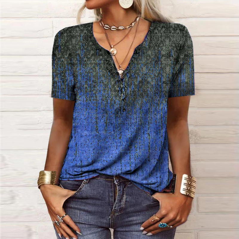 Damen T Shirt für den Sommer mit kurzen Ärmeln und Grafikdruck