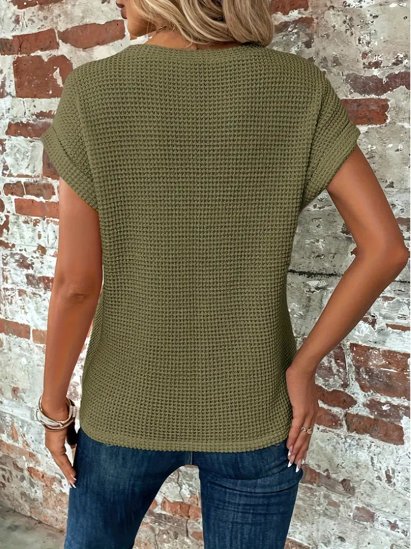 Damen T-Shirt mit Rundhalsausschnitt und kurzen Ärmeln