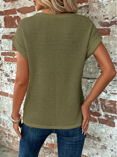 Damen T-Shirt mit Rundhalsausschnitt und kurzen Ärmeln