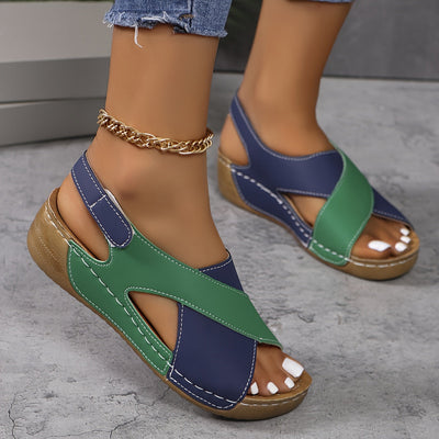 Damen Keilsandalen mit gekreuzten Riemen