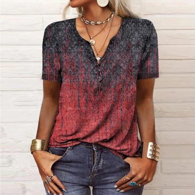 Damen T Shirt für den Sommer mit kurzen Ärmeln und Grafikdruck
