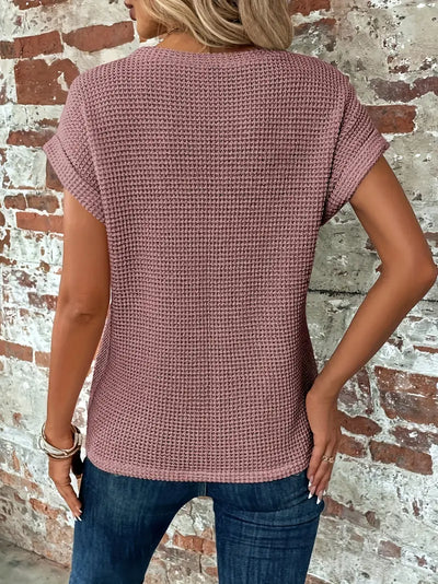 Damen T-Shirt mit Rundhalsausschnitt und kurzen Ärmeln