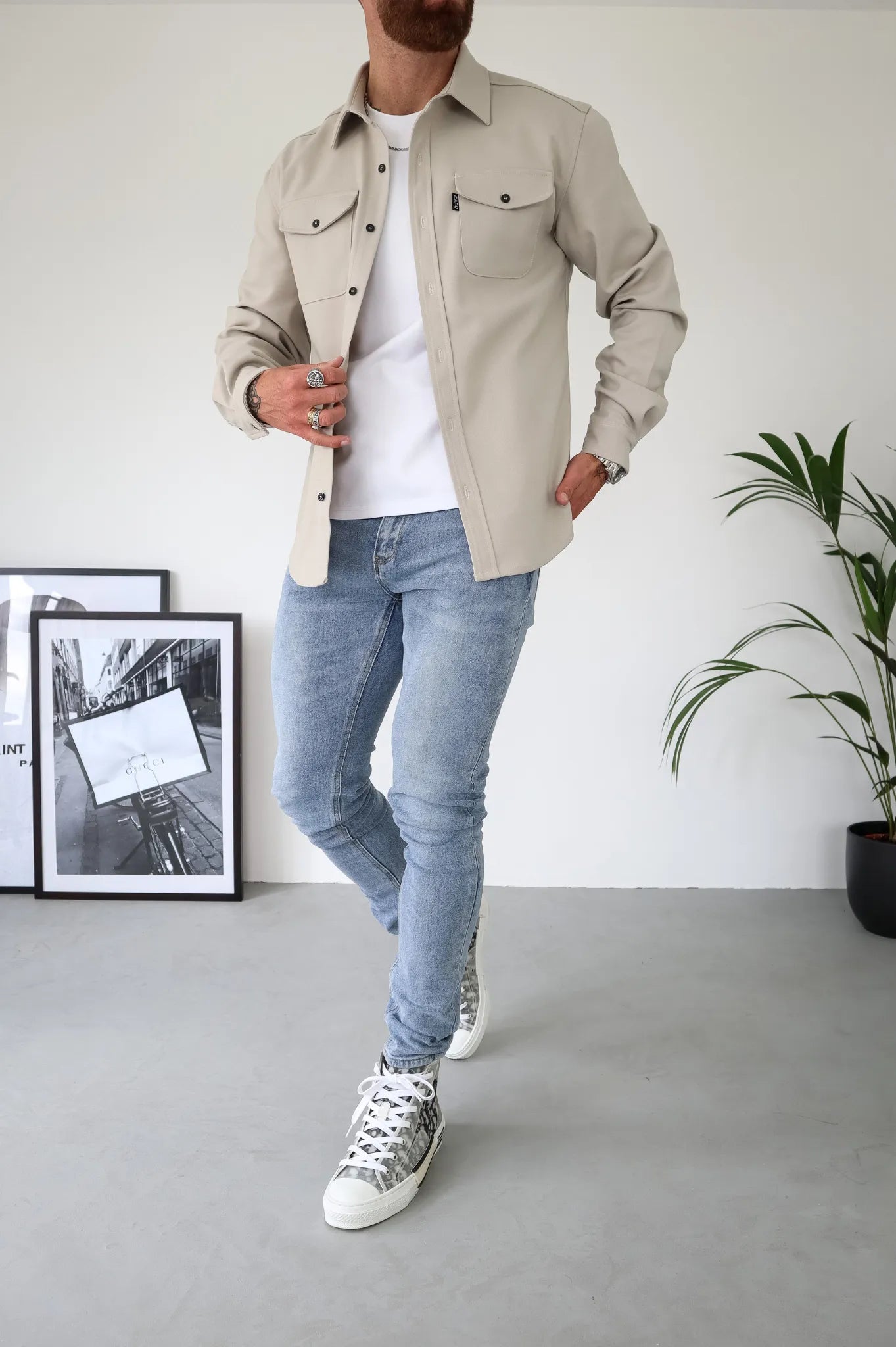 Geknöpfte Jacke mit Kragen für Herren