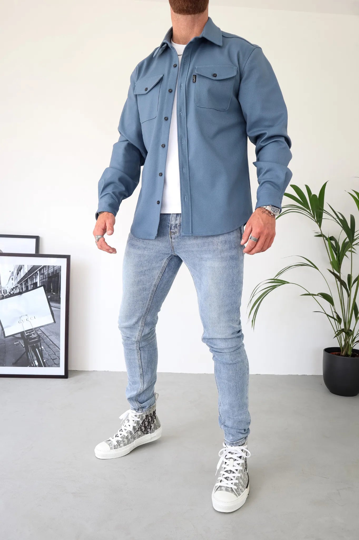 Geknöpfte Jacke mit Kragen für Herren
