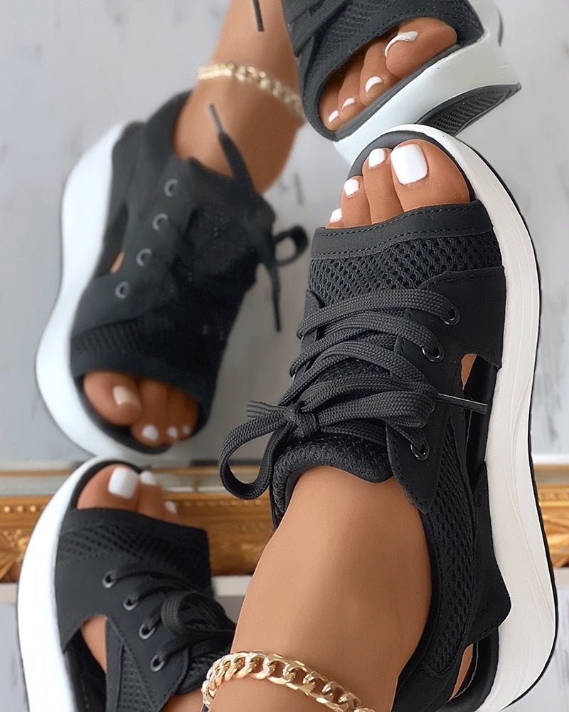 Damen Sommer Sandalen mit Plateausohle